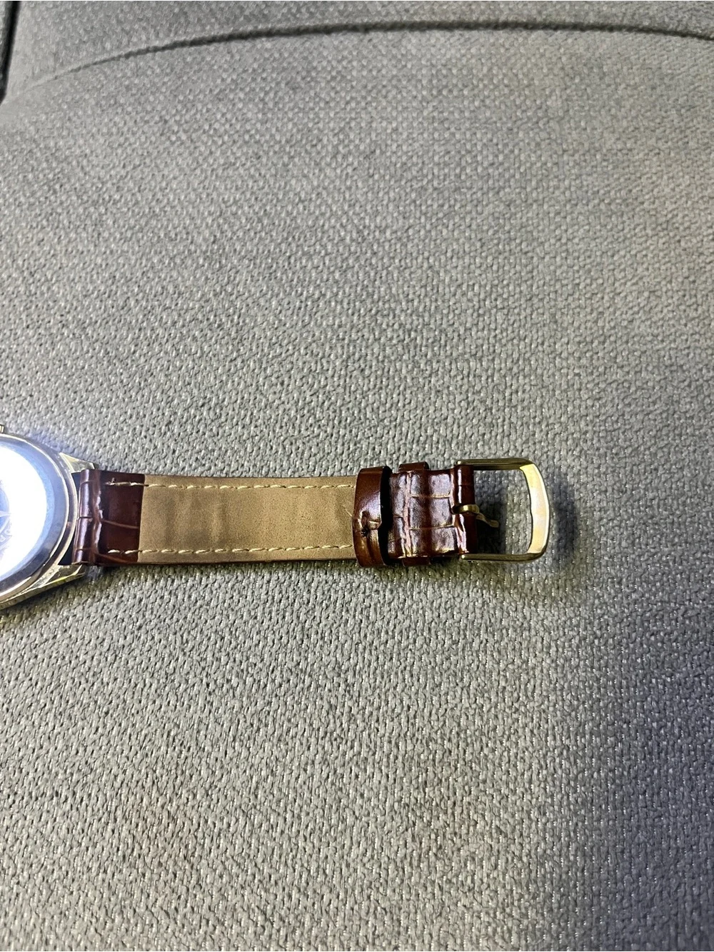 Official Disney Parks Mickey Mouse Watch Brown Faux Crocodile Strap Gold Tone